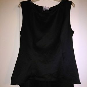 Sleek and Dressy Black Peplum Top
